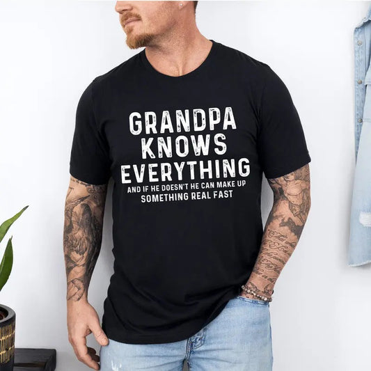 Grandpa Knows Everything Shirt, Funny Grandpa Shirt, Best Grandpa Shirt, Cool Grandpa, Fathers Day Gift, Grandfather Shirt