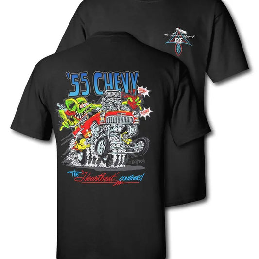 Graphic Tees Rat Fink "Big Daddy" 55 Chevy - The Heartbeat of America Casual Cotton