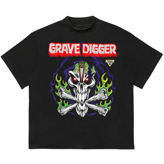 Grave Digger T-Shirt Graphic Design Cotton Recycled Cotton Graphic Streetwear Graphic