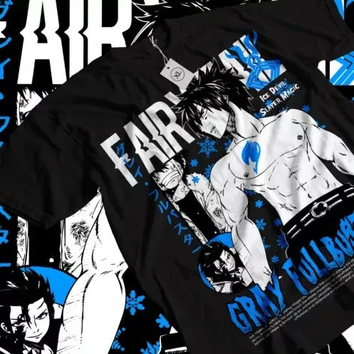 Gray Fullbuster Natsu T-shirt Fairy Tail Dragneel Girl Anime Gift Shirt All Size