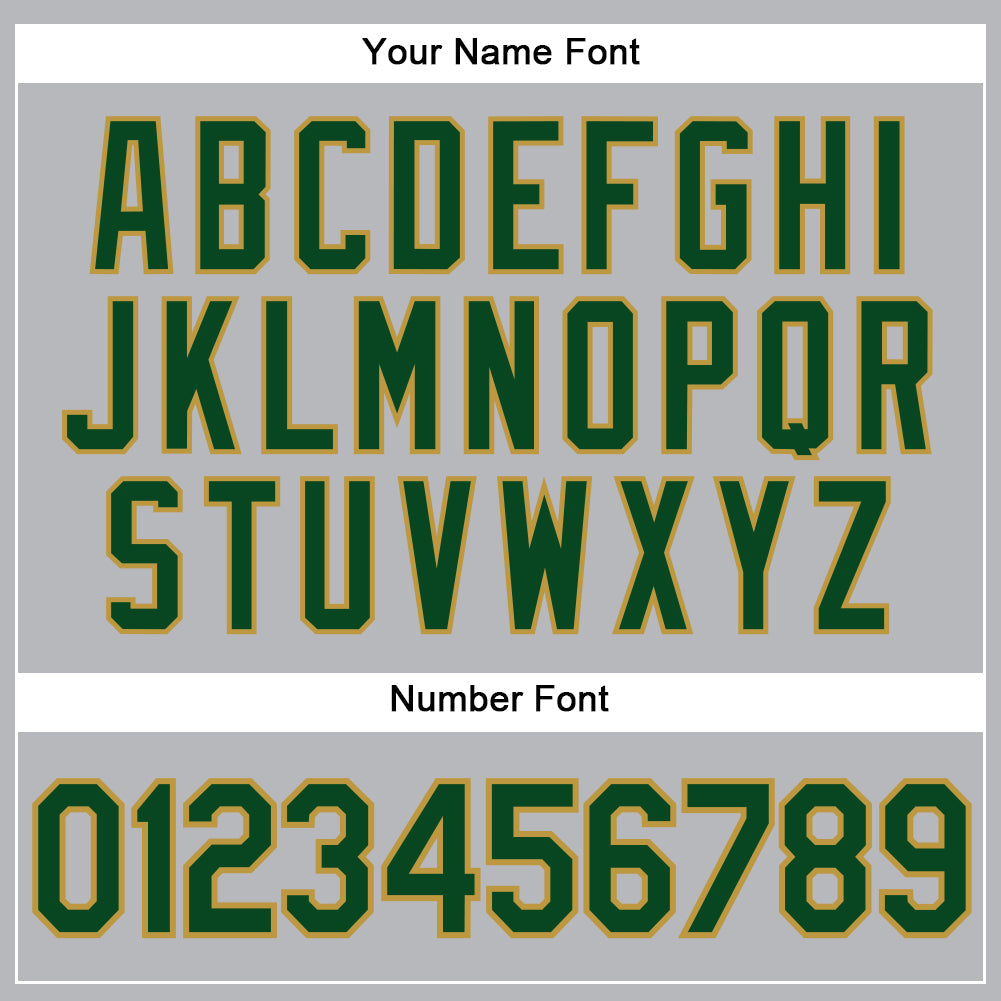 Custom Gray Green Pinstripe Old Gold Authentic Baseball Jersey