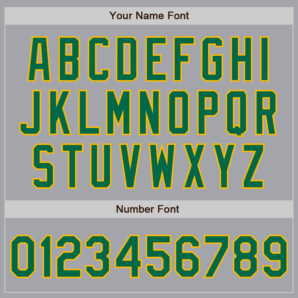Custom Gray Kelly Green-Gold Authentic Baseball Jersey