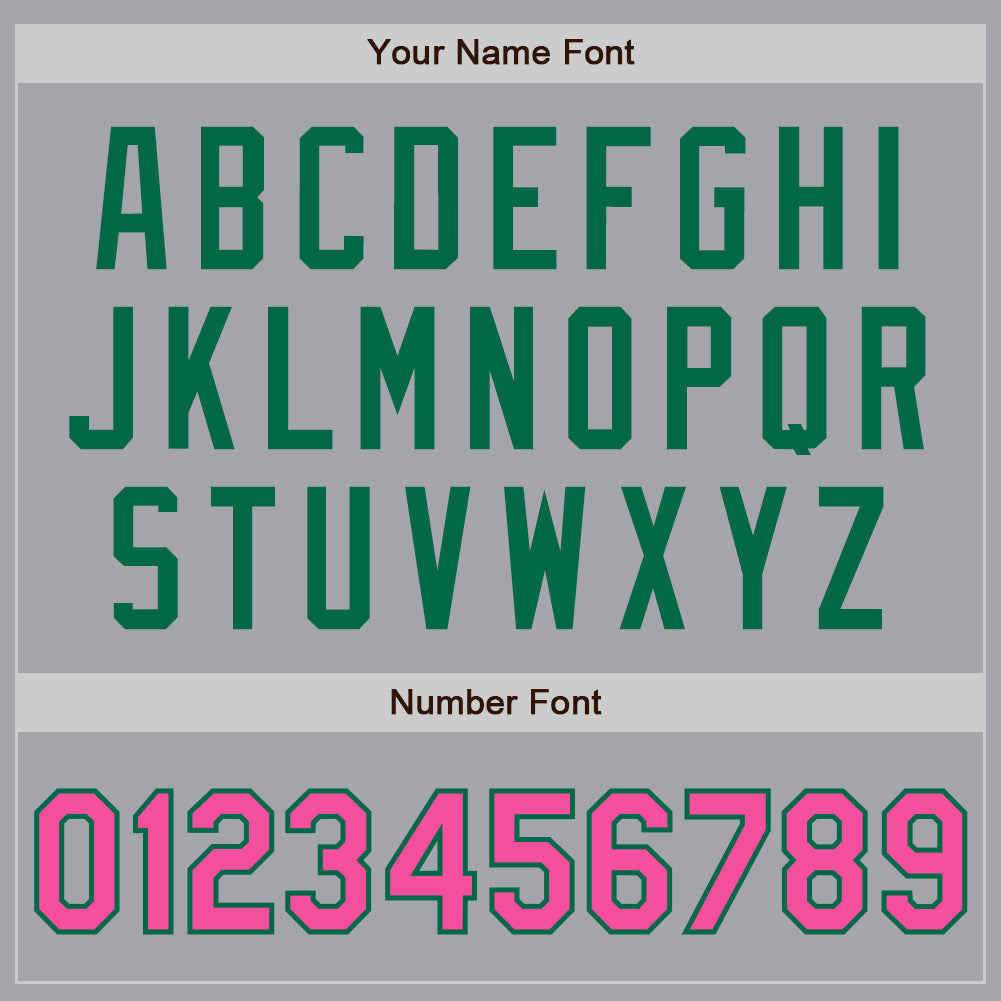 Custom Gray Pink-Kelly Green Authentic Baseball Jersey