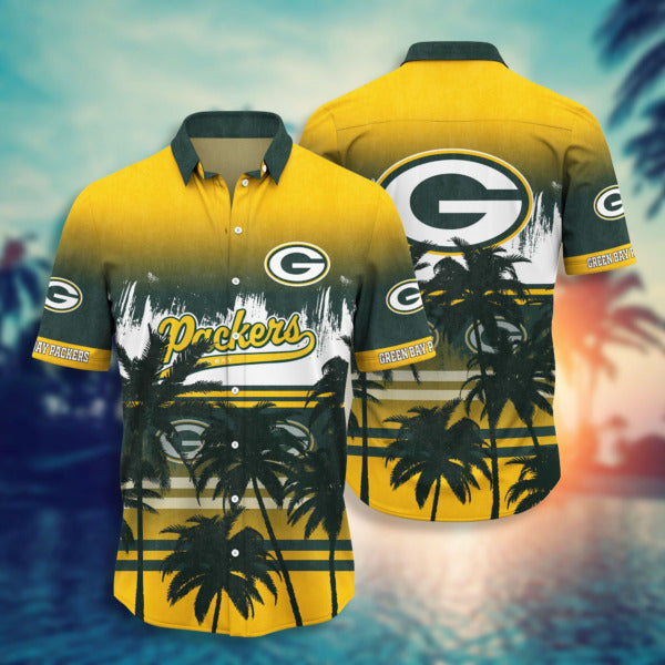 Green Bay Packers Hawaiian Shirt with Coconut Tree Design