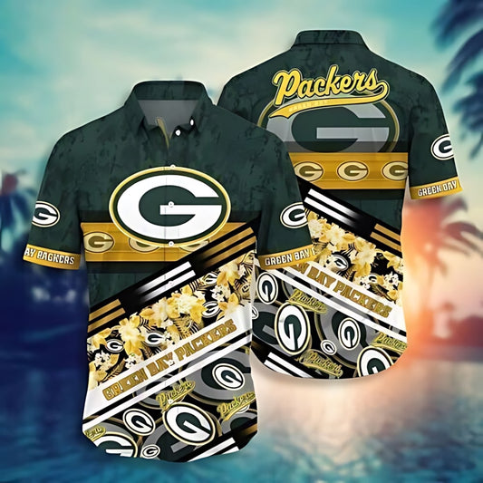 Green Bay Packers Floral Hawaiian Shirt for Fans 335108