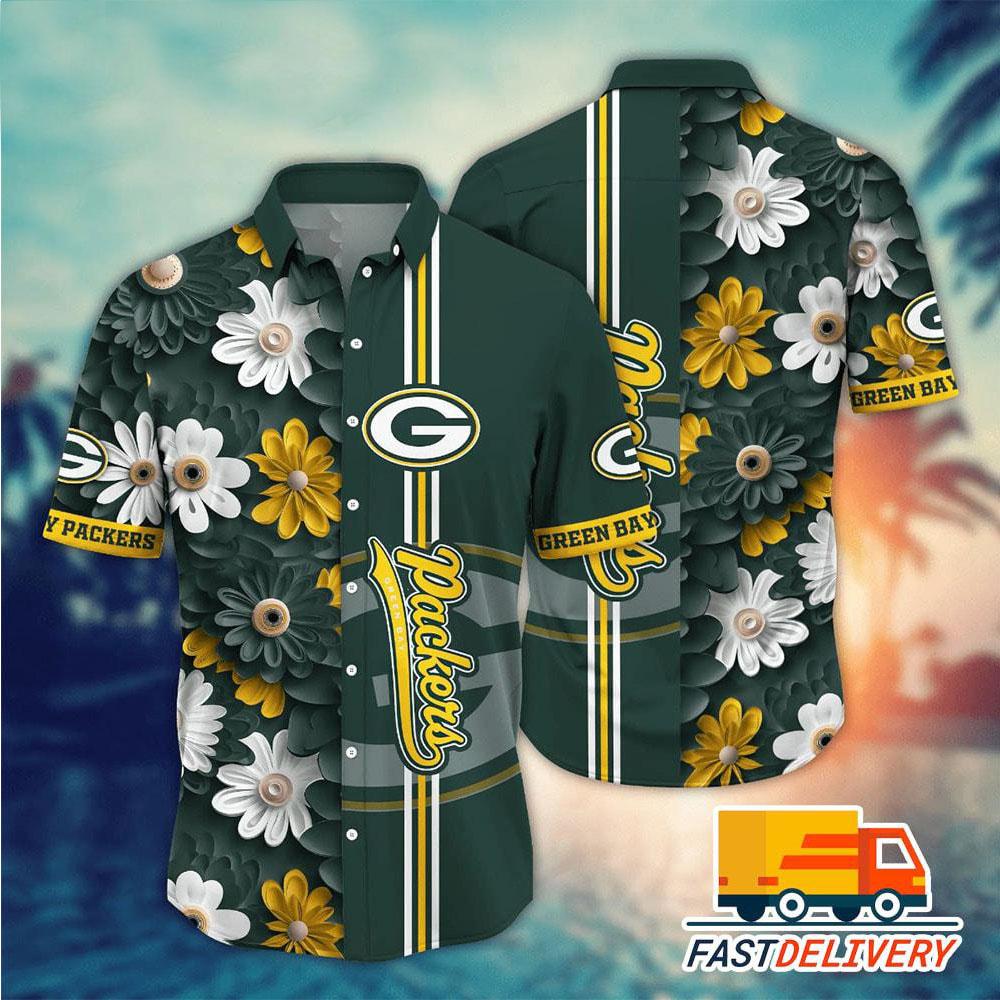 Green Bay Packers Floral Hawaiian Shirt for Victory Fans 599574