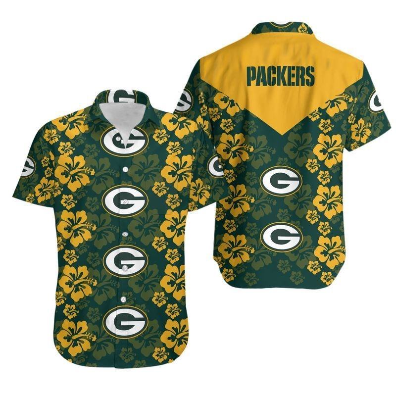 Green Bay Packers Hawaiian Shirt Hibiscus Glory Design 720306
