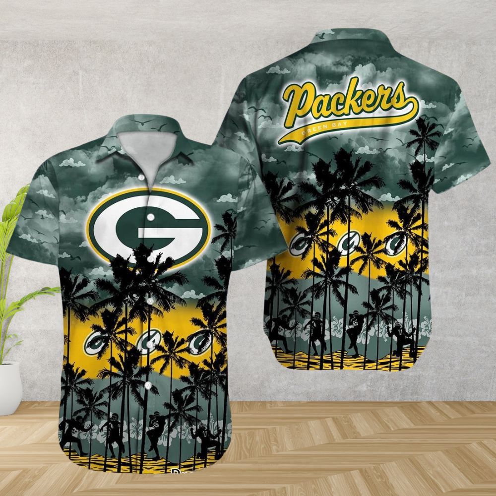 Green Bay Packers Hawaiian Shirt Island Breeze Sunset Design