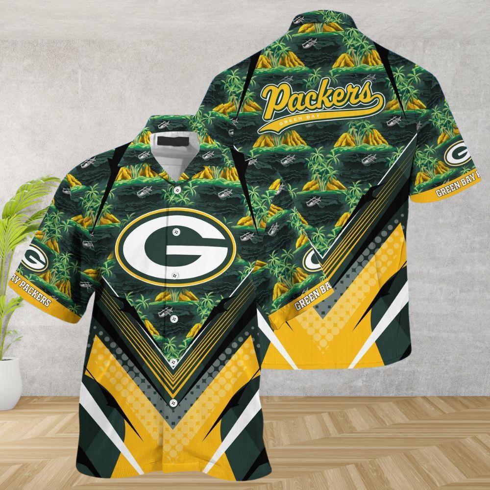 Green Bay Packers Hawaiian Shirt Island Horizon Design 336315