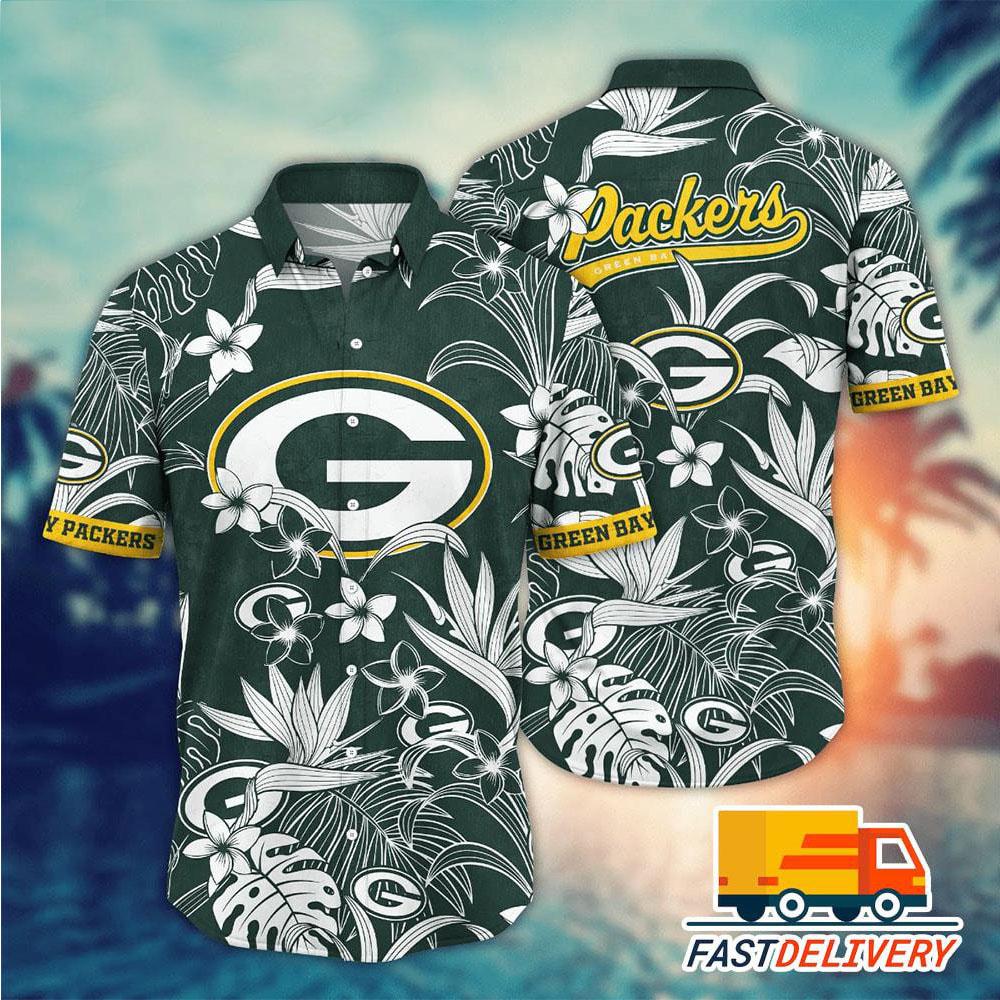 Green Bay Packers Hawaiian Shirt Jungle Floral Design 884077