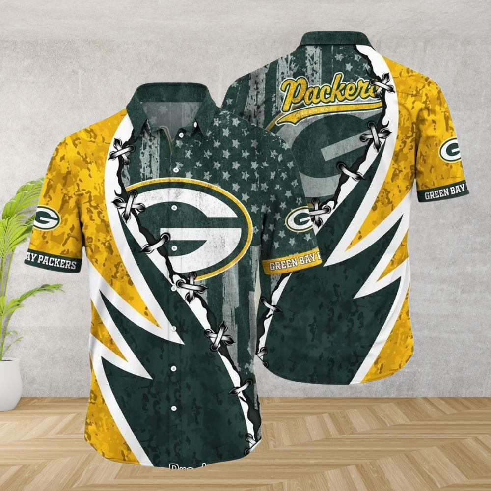 Green Bay Packers Hawaiian Shirt Lightning Strike Design 171812