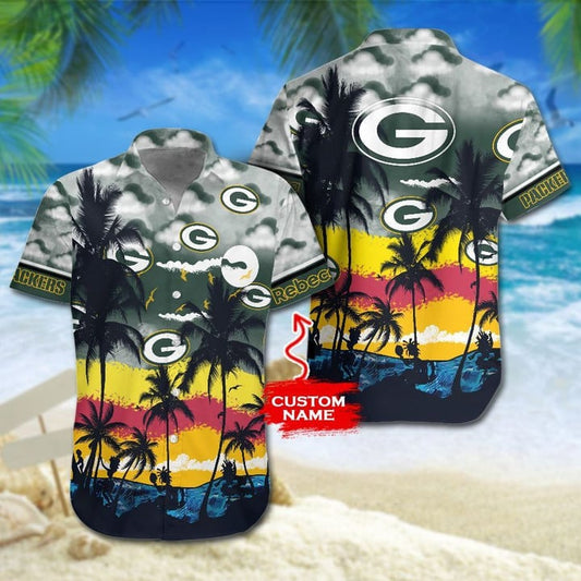 Green Bay Packers Hawaiian Shirt Sunset Tropics Design 713227