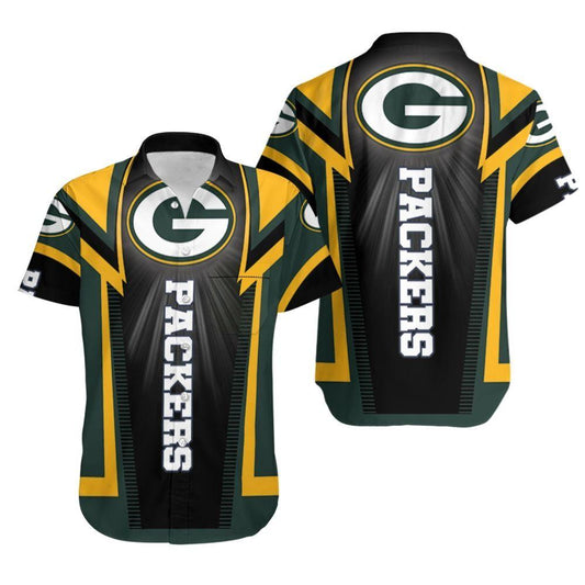 Green Bay Packers Hawaiian Shirt Thunderbolt Stripes 441506
