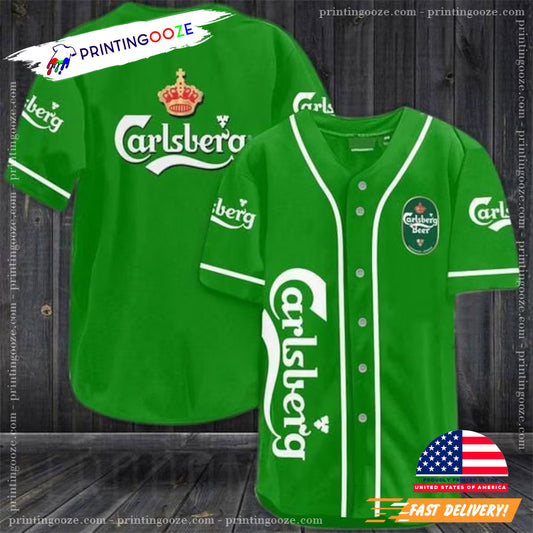 Green Carlsberg Beer Baseball Jersey