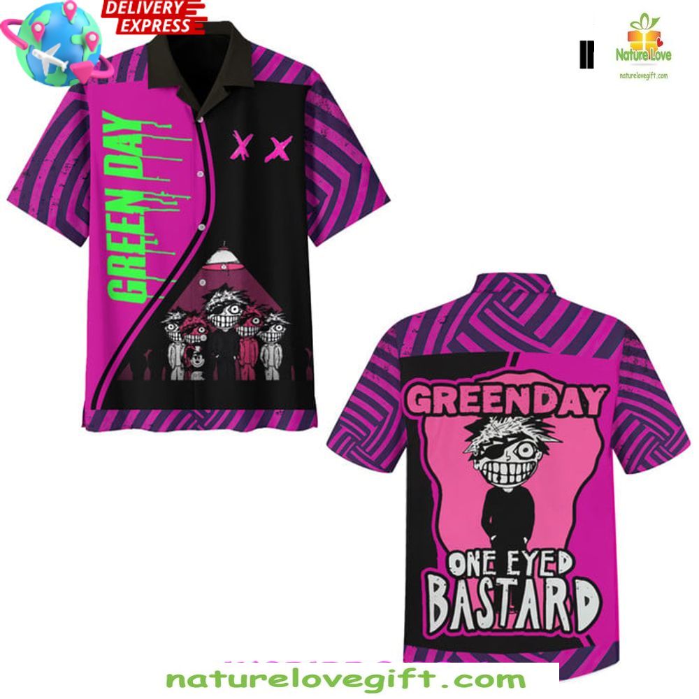 Green Day One Eyed Bastard Hawaiian Shirt