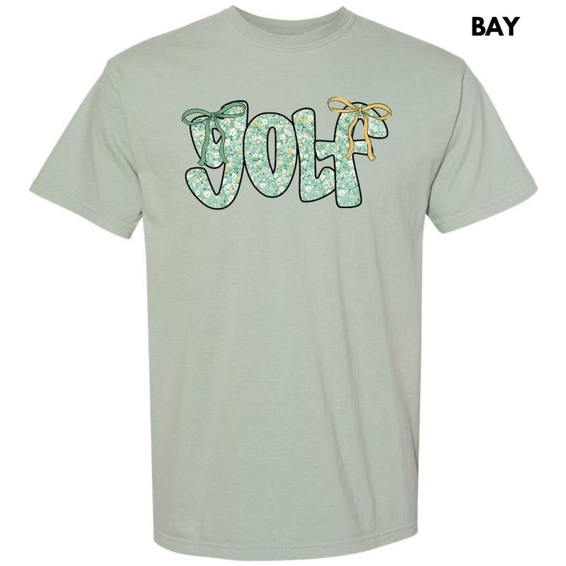 Green Floral Golf Comfort Colors T-Shirt 'NLB' Hoodie, Sweatshirt | InkThreadWorks.com