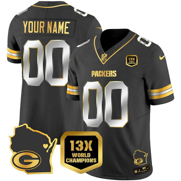 Green Bay Packers ACTIVE PLAYER Custom Black Gold F.U.S.E. 13 Time