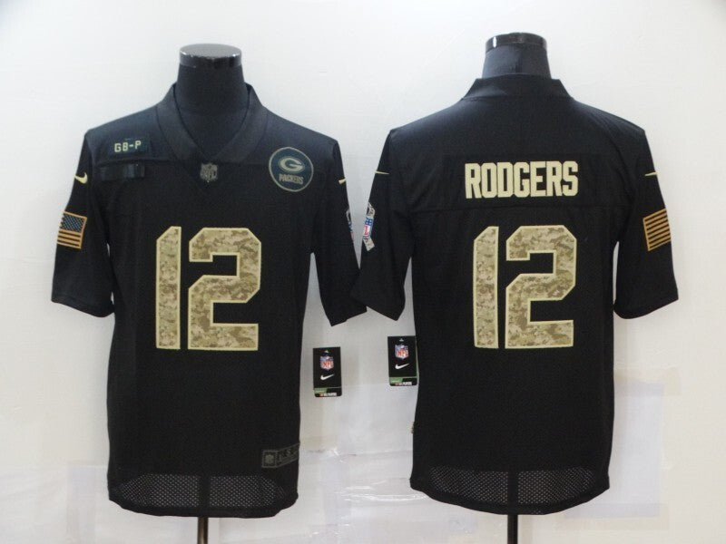 Green Bay Packers #12 Aaron Rodgers 20 Salute Camo Text 643
