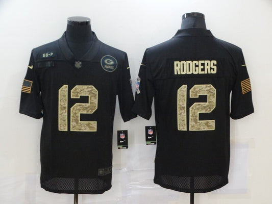 Green Bay Packers #12 Aaron Rodgers 20 Salute Camo Text 643