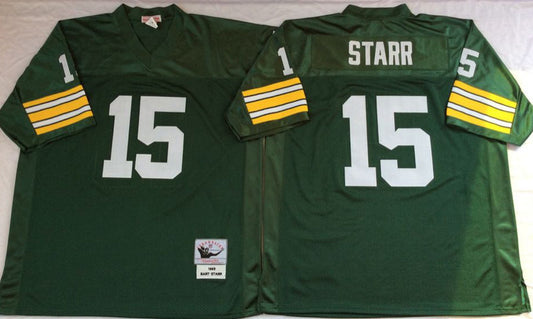 Green Bay Packers #15 Bart Starr Throwback Style 2