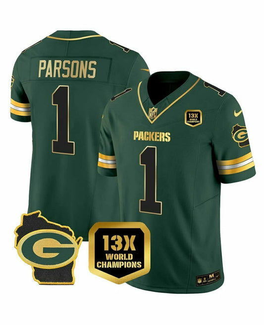 Green Bay Packers #1 Micah Parsons Green 2025 F.U.S.E. Champions Patch and G