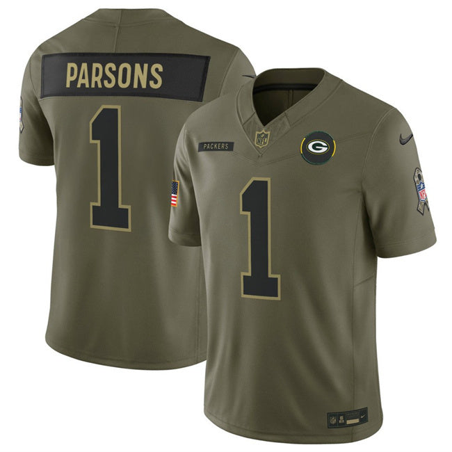 Green Bay Packers #1 Micah Parsons Olive 2025 F.U.S.E. Salute to Service