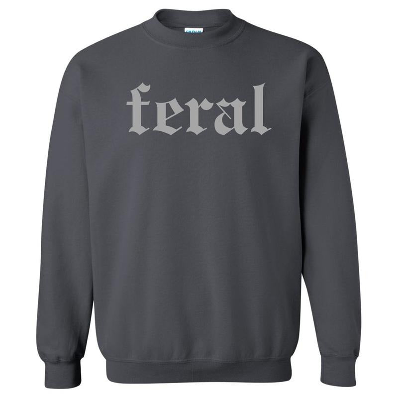 Grey FERAL Sweatshirt 'NLB' T-Shirts, Hoodie | InkThreadWorks.com