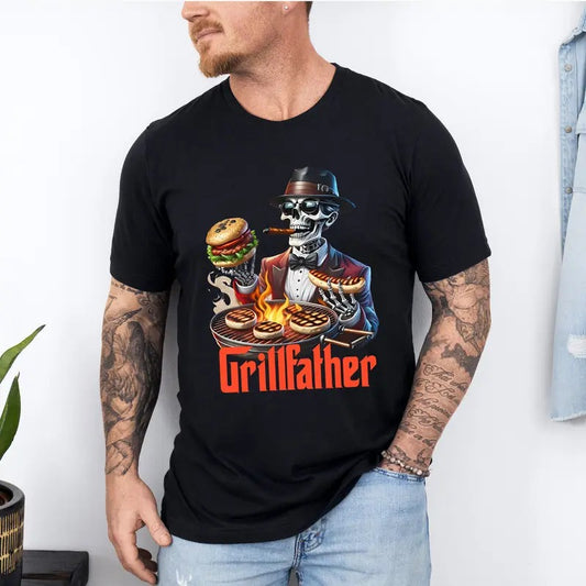 Grill Father Shirt, Funny Dad Shirt, Skeleton Shirt, BBQ Dad Shirt, Funny Gift For Dad, Fathers Day Shirt, Mens BBQ Shirt, Dad Gift, Dad Tee