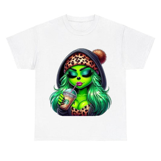 Grin Green Lady Tee, Boujeee Christmas Shirt Hoodie, Sweatshirt | InkThreadWorks.com