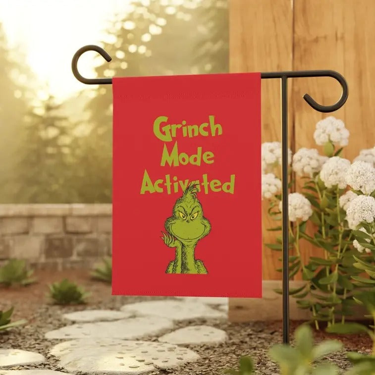 Grinchhh Garden Christmas Flag T-Shirts, Hoodie, Sweatshirt | InkThreadWorks.com