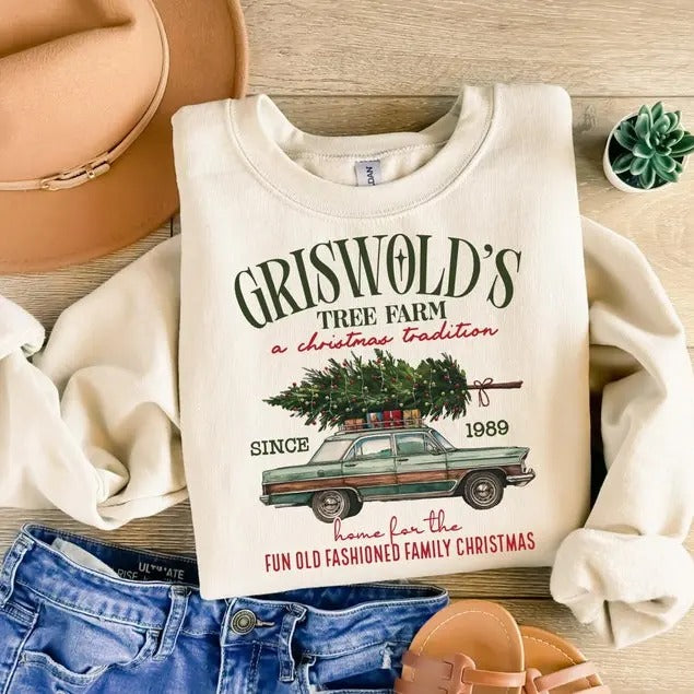 Griswold Christmas Tree Farm Sweatshirt, Fun Old Fashioned Family Christmas, Christmas Family Shirt, Xmas Tree Farm Since...