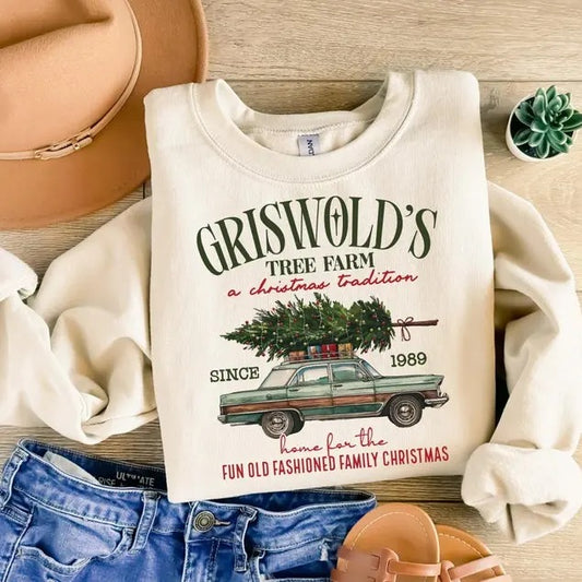 Griswold Christmas Tree Farm Sweatshirt, Fun Old Fashioned Family Christmas, Christmas Family Shirt, Xmas Tree Farm Since...