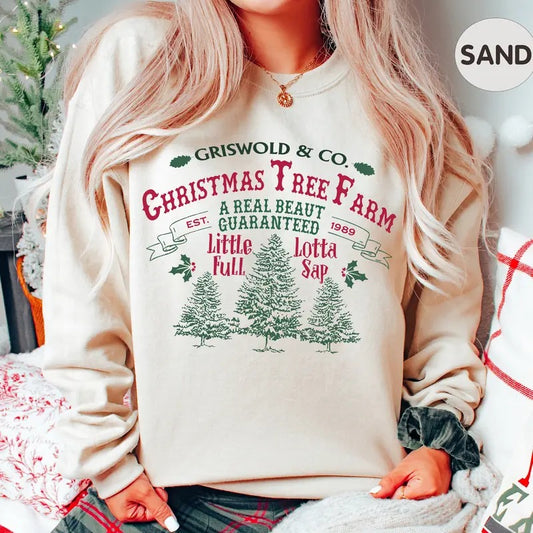 Griswold's Tree Farm Since 1989 Sweatshirt, Hallothanksmas Sweatshirt, Xmas Family Gift Holiday Spirit Shirt, Little Full...