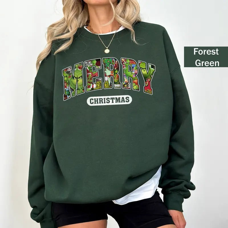 Grlnch Merry Christmas Sweatshirt, Merry Grnchmas  Shirt, Funny Christmas Family Tee,  Favorite Christmas movie Tee, Xmas Gifts