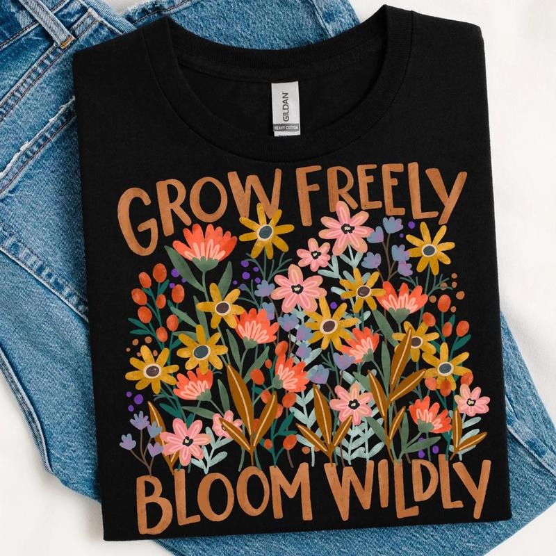 Grow Freely, Bloom Wildly DTF TRANSFERS - THIS IS NOT A SHIRT Hoodie, Sweatshirt | InkThreadWorks.com