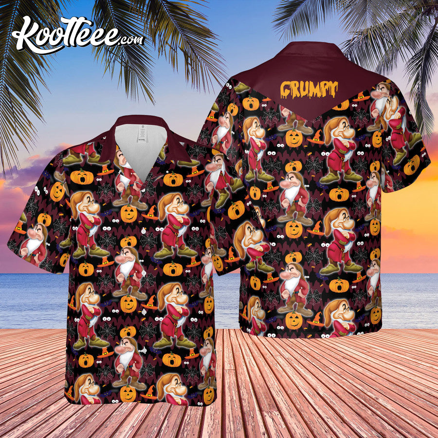 Grumpy Dwarf Pumpkins Halloween Vibes Hawaiian Shirt