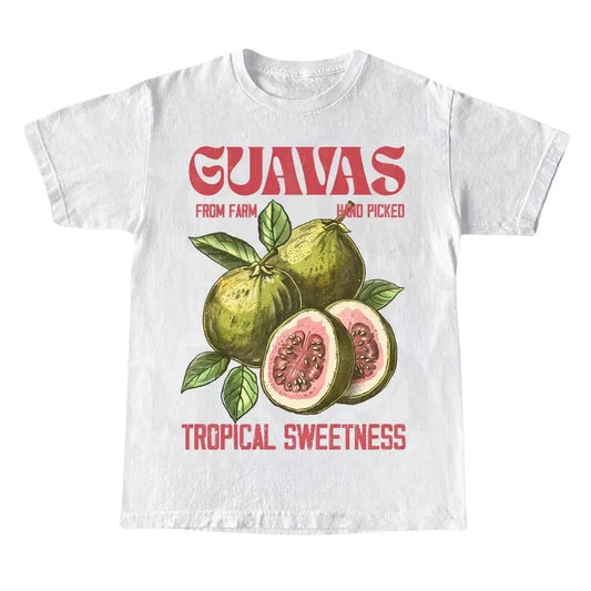 Guavas Retro Commercial Graphic Shirt, Vintages Guavas Label T-Shirt, Exotic Fruit Lover Tee, Cute Unisex Adult Graphic T Shirt, Cool Gift