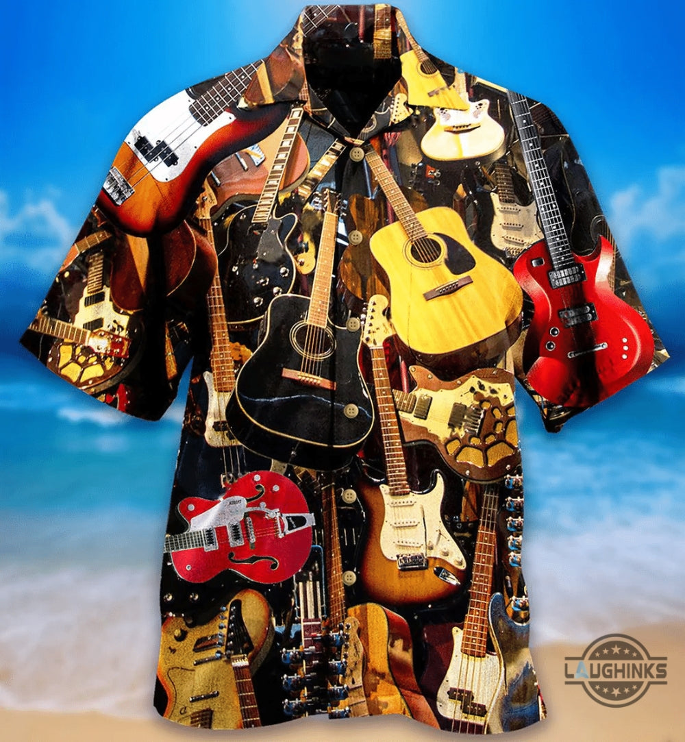 Guitarist Guitar Lover Hawaiian Shirt Aloha Summer Beach Button Up Shirts And Shorts NEW