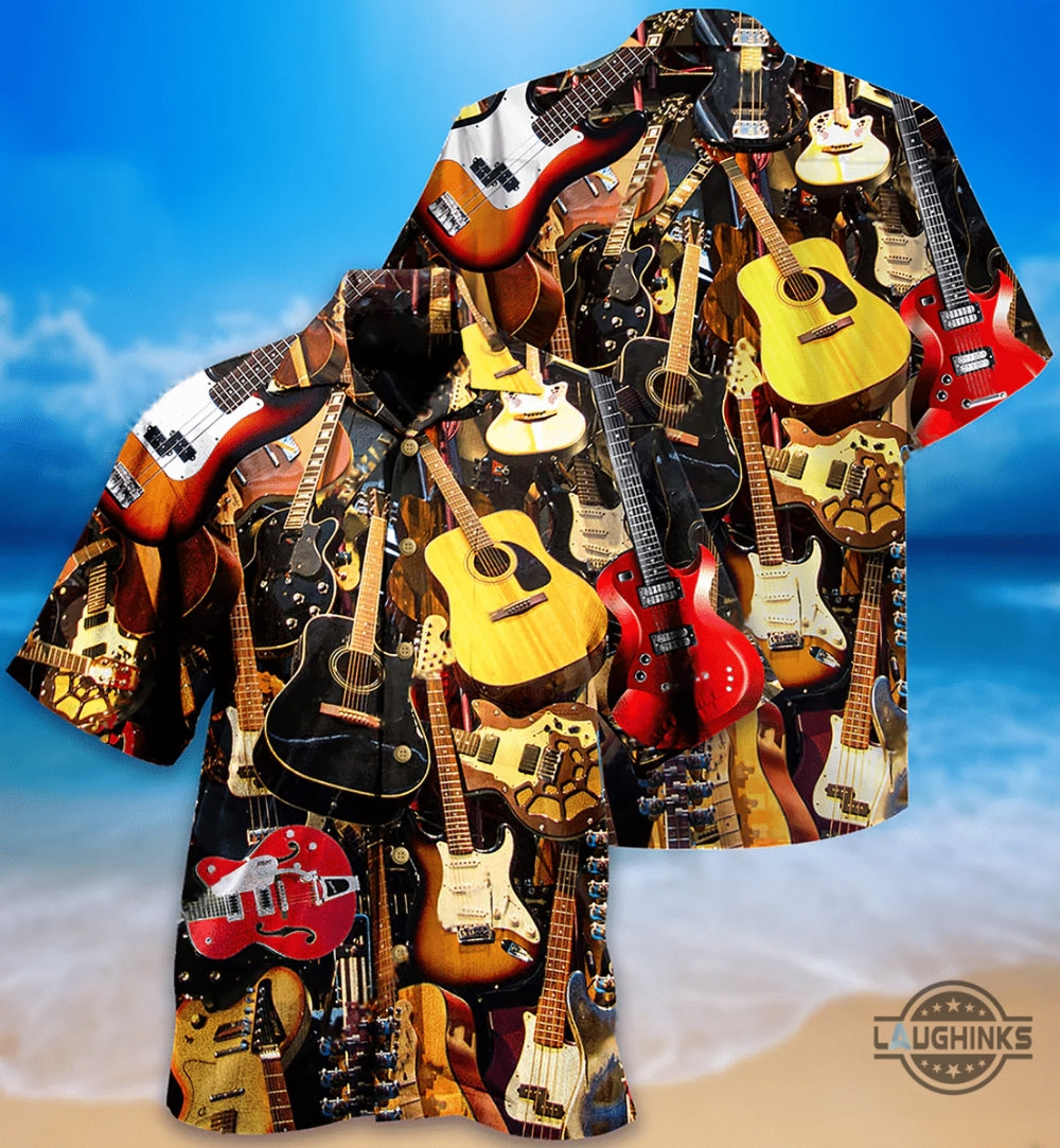 Guitarist Guitar Lover Hawaiian Shirt Aloha Summer Beach Button Up Shirts And Shorts NEW