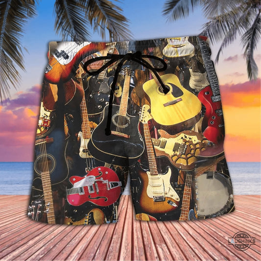 Guitarist Guitar Lover Hawaiian Shirt Aloha Summer Beach Button Up Shirts And Shorts NEW
