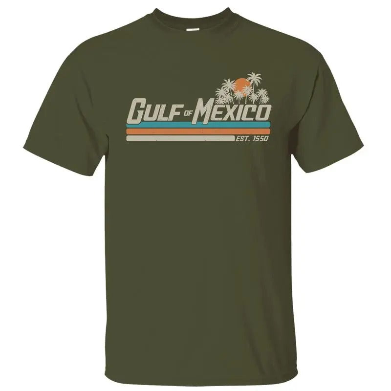 Gulf Coast Shirt, Gulf of Mexico Shirt , Texas Alabama Mississippi Florida Beach American Mexican Crewneck Unisex Cotton T-shirt for Women for Men