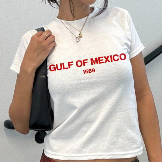 Gulf Of Mexico Y2K Baby Tee Shirt American Gulf Of Mexico Shirt American Pride Tee 90S Aesthetic Shirt Trendy Graphic Shirt Gift For Her