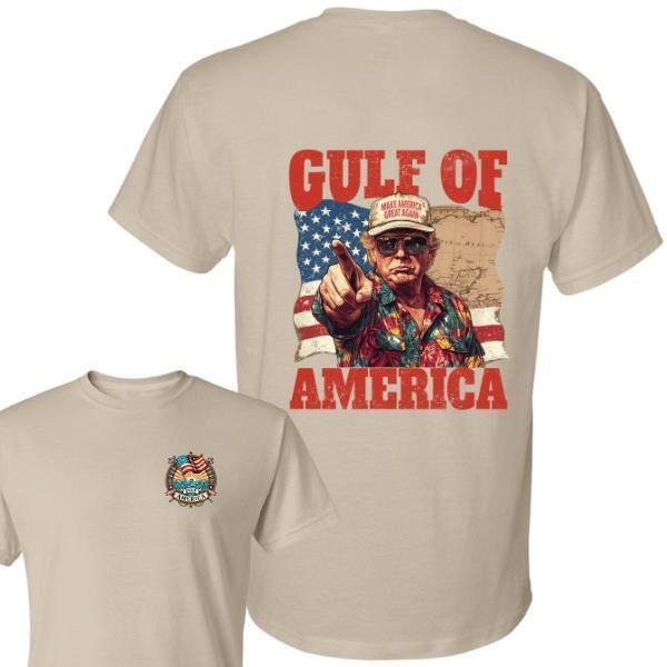 Gulf of America Shirt, American Flag Gulf Mexico Shirt, Funny Trump Shirt, Trump American Flag Greenland Gulf Map Tee, Gift For Trump Supporters Tops