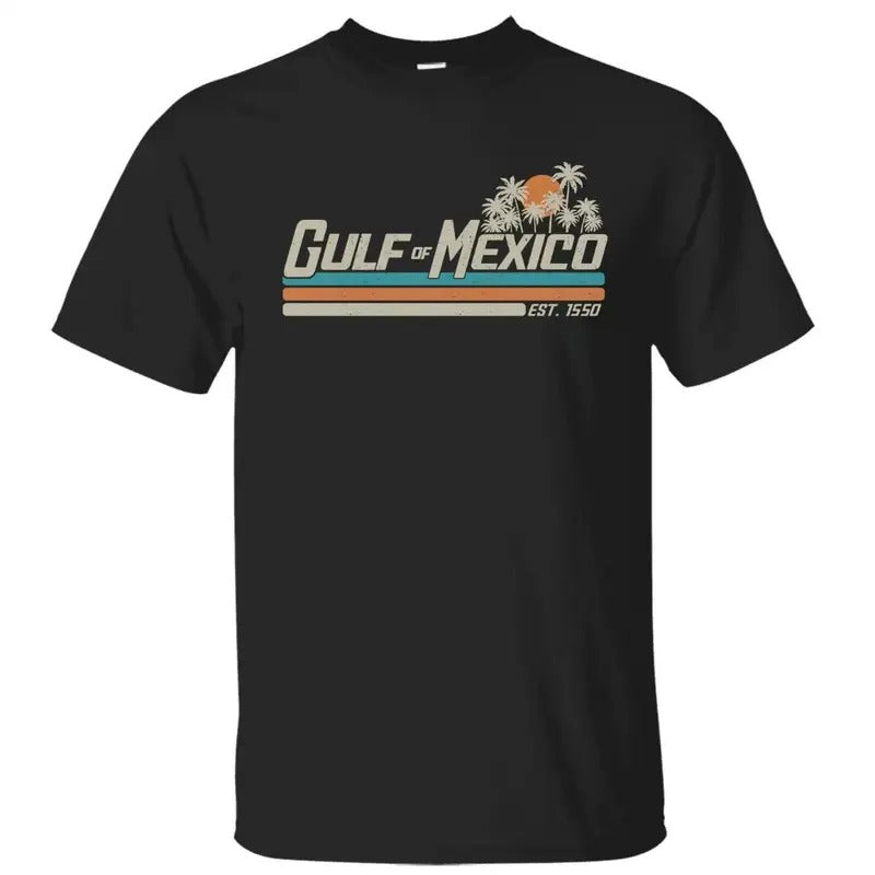 Gulf of Mexico Shirt Gulf Coast Shirt Texas Alabama Mississippi Florida Beach American Mexican Crewneck Unisex Cotton T-shirt for Women for Men