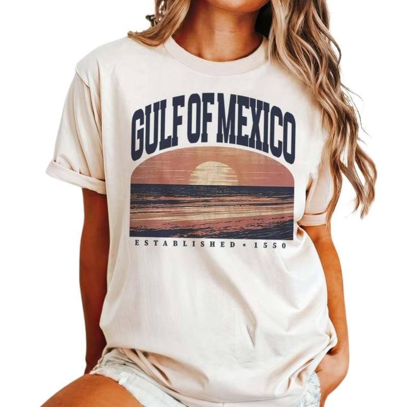 Gulf of Mexico T-Shirt Gulf Coast Shirt Mexico Beach Shirts Texas Alabama Mississippi Florida Beach Crewneck Mexico Gift...