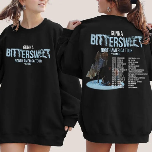 Gunna Bittersweet Shirt North America Tour 2024 Sweatshirt Wunna Bittersweet Tour 2024 Hoodie Gunna Concert 2024 Double Sides  Gift for Fans