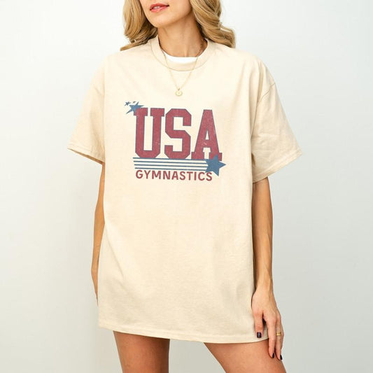 Gymnastics Shirt, Summer Games Shirt, USA Shirt, Gift For Gymnast, Gymnastics T-Shirt, Red White And Blue Gymnastics...