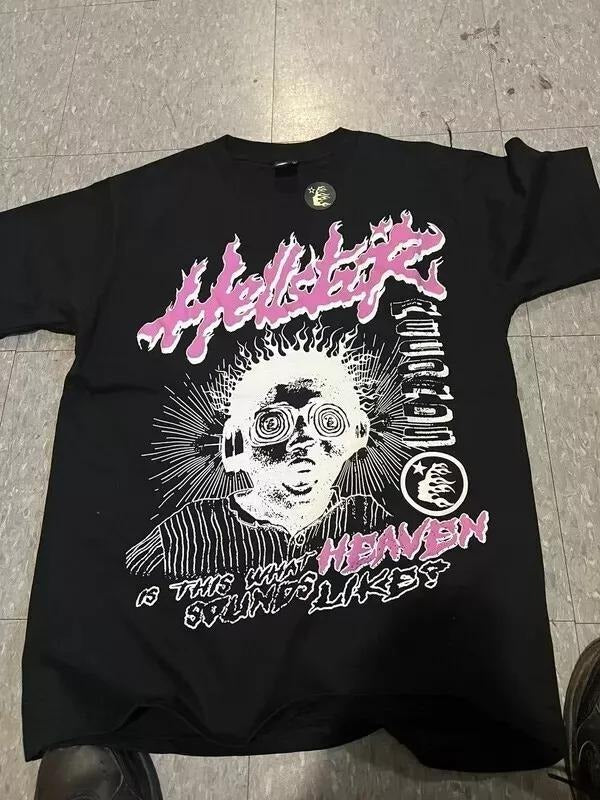 H*llstar What Heaven Sounds Like Graphic Black Unisex Tshirt printed