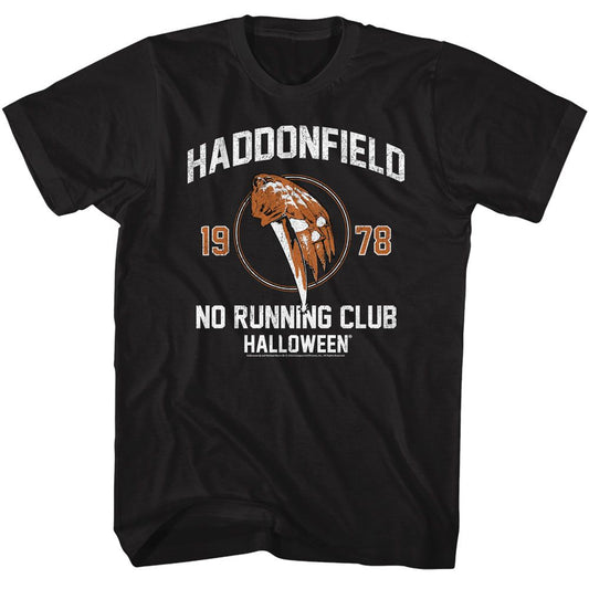 Halloween - No Running Club - American Classics - Solid Black Adult Short Sleeve T-Shirt