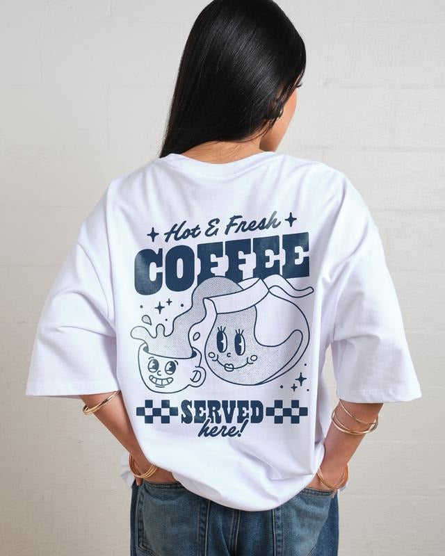 HOT & FRESH COFFEE T-SHIRT, Men Summer Fashion Cotton, Cotton Menswear, S to 3XL Soft Top